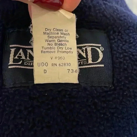 Lands’ End Men’s Large Red Fleece Lined Full Zip Vest Windbreaker Jacket - Picture 7 of 9